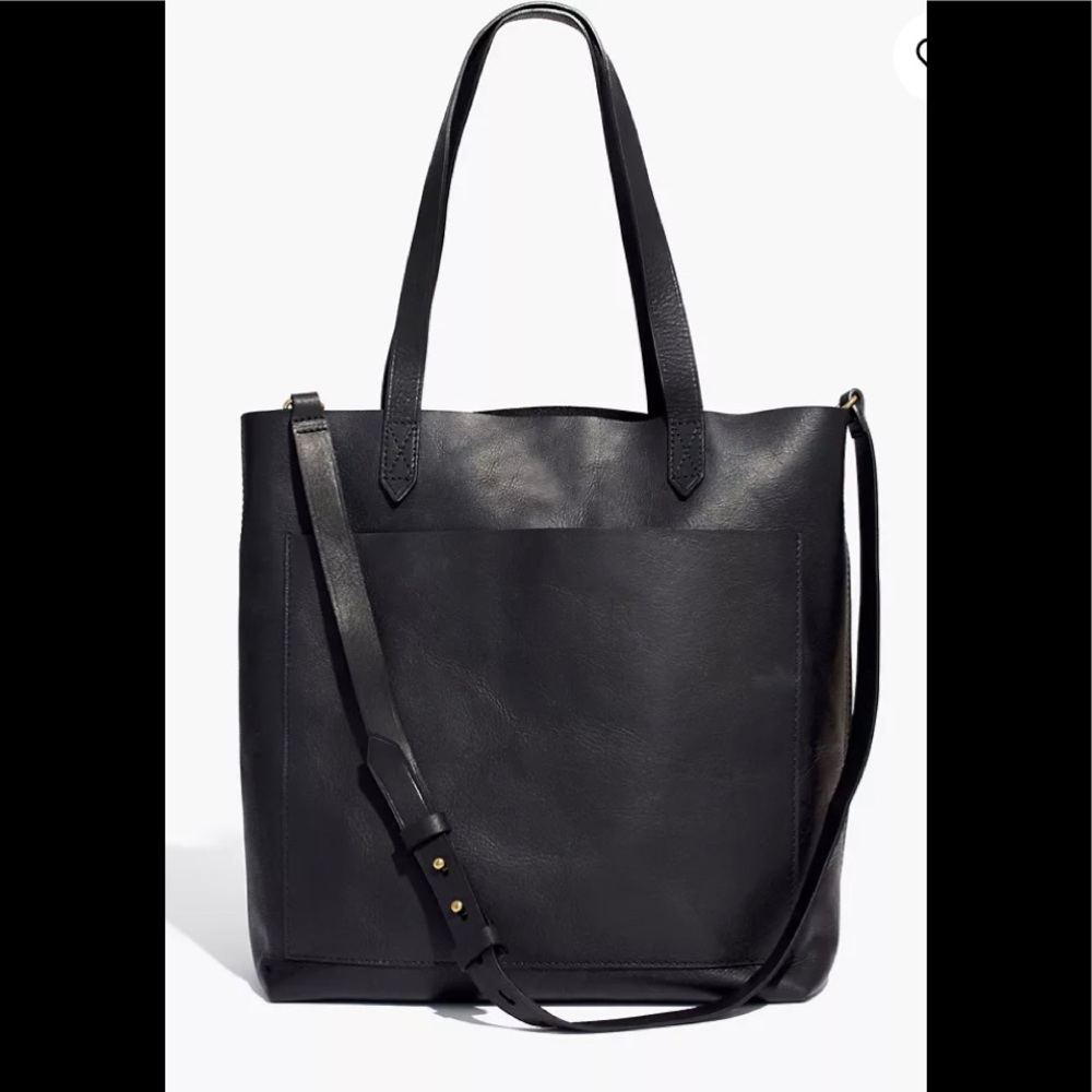 Madewell The Medium Transport Tote Black Leather